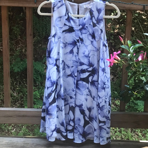 BCBGeneration Blue & Black Floral Fully Lined Mini - Picture 2 of 8